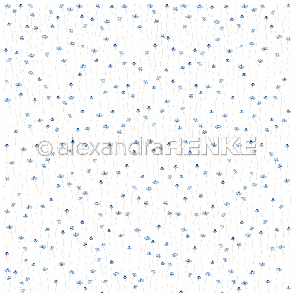 Design paper 'Fine blue flowers'- P-AR-10.3512- A.RENKE
