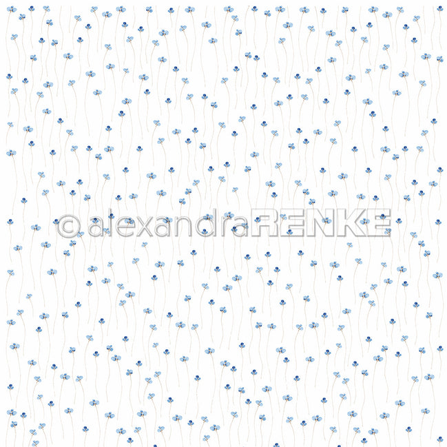 Design paper 'Fine blue flowers'- P-AR-10.3512- A.RENKE