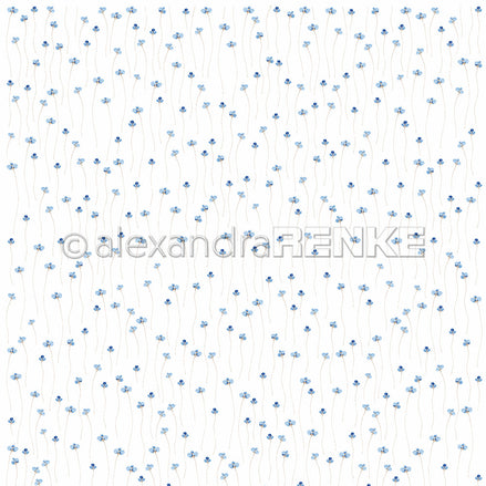 Design paper 'Fine blue flowers'- P-AR-10.3512- A.RENKE