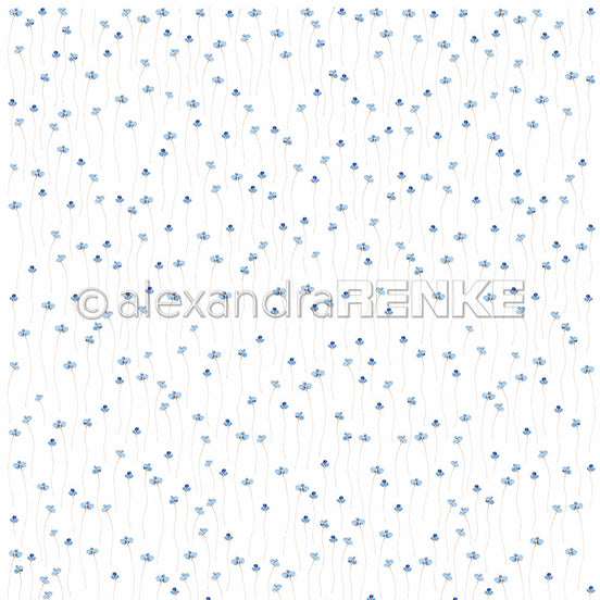 Design paper 'Fine blue flowers'- P-AR-10.3512- A.RENKE