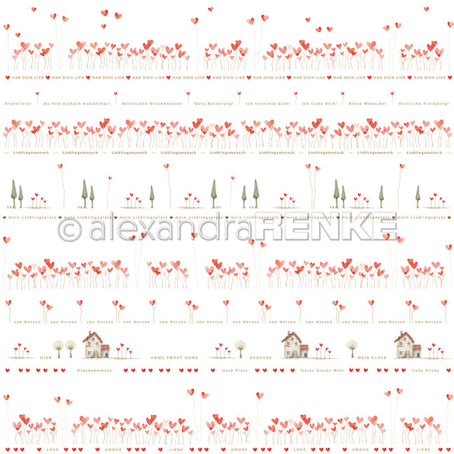 Design paper 'Fine Heart Rows'- P-AR-10.3516- A.RENKE