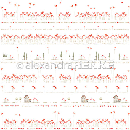 Design paper 'Fine Heart Rows'- P-AR-10.3516- A.RENKE