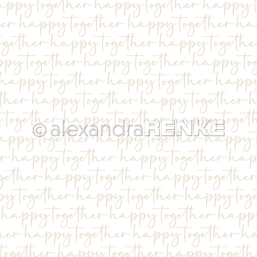 Design paper ' Typo Stripes happy together Beige ' - P-AR-10.3552- A.RENKE