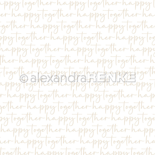 Design paper ' Typo Stripes happy together Beige ' - P-AR-10.3552- A.RENKE