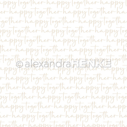 Design paper ' Typo Stripes happy together Beige ' - P-AR-10.3552- A.RENKE