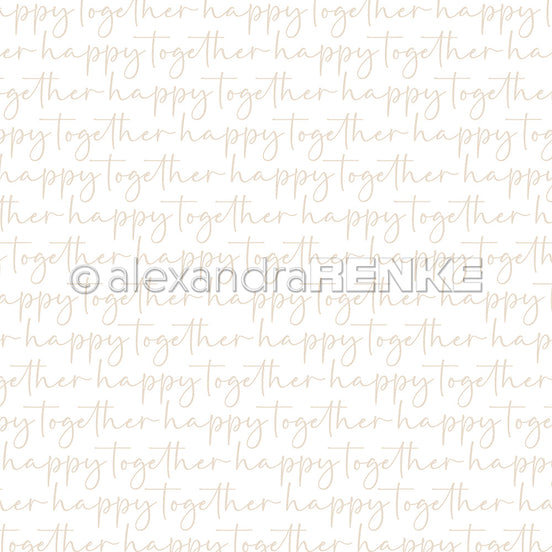 Design paper ' Typo Stripes happy together Beige '- P-AR-10.3552- A.RENKE