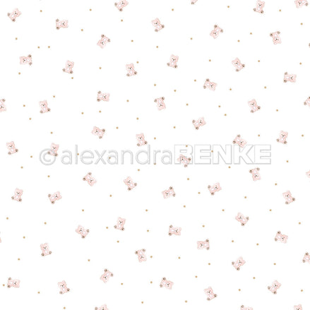 Design paper 'Teddy Bear Bustle Pink'- P-AR-10.3615- A.RENKE