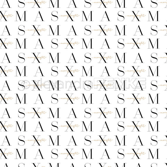 Design paper ' Large Typo combo  Xmas'- P-AR-10.3643- A.RENKE