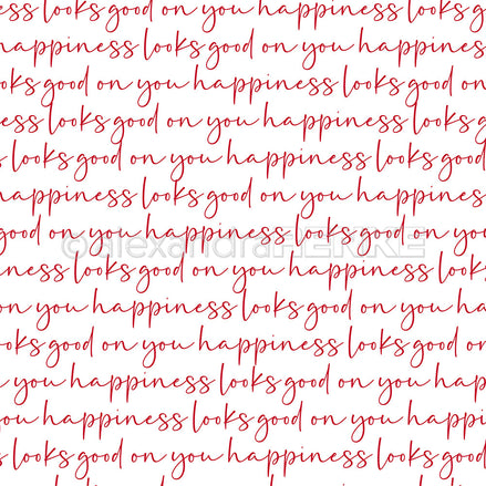 Design paper 'Typo Streifen happiness looks good Rot' - P-AR-10.3650- A.RENKE