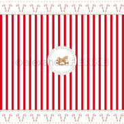 Design paper 'Red candy cane stripes with rocking horse'- P-AR-10.3727- A.RENKE