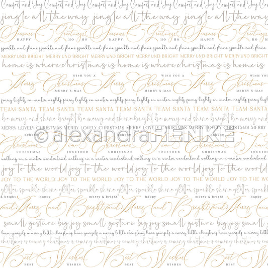 Design paper ' Mixed typo stripes Merry Christmas'- P-AR-10.3745- A.RENKE