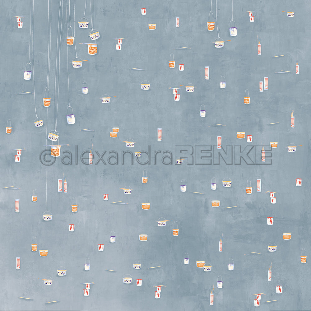 Design paper "Lisa's Figurines Paint Bucket Rain" P-AR-10.3772 - A.RENKE