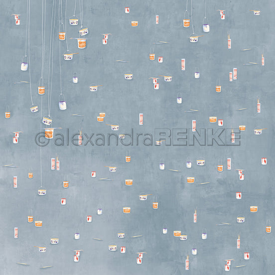 Design paper "Lisa's Figurines Paint Bucket Rain" P-AR-10.3772 - A.RENKE