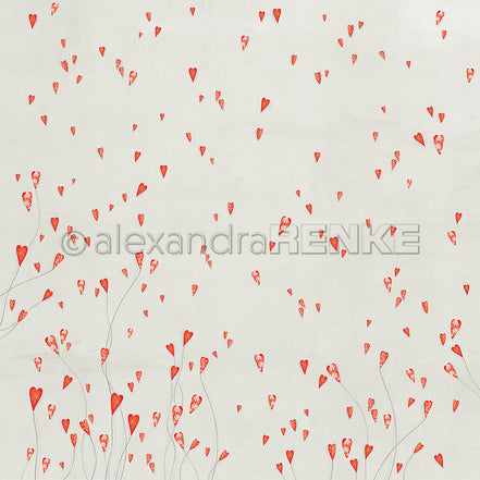 Design paper "Lisa's Figurines Heart Rain" P-AR-10.3781 - A.RENKE