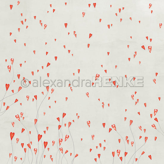 Design paper "Lisa's Figurines Heart Rain" P-AR-10.3781 - A.RENKE