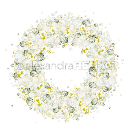 Design paper "Delicate Egg Wreath Green-Charteuse" P-AR-10.3811 - A.RENKE