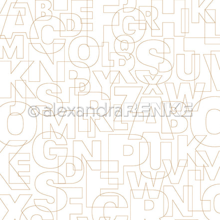Design paper "Interlaced Alphabet Gold Outline" P-AR-10.3831 - A.RENKE