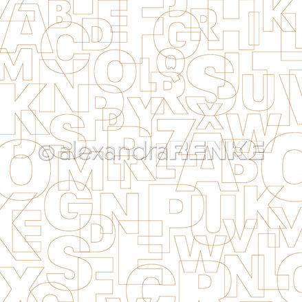 Design paper "Interlaced Alphabet Gold Outline" P-AR-10.3831 - A.RENKE