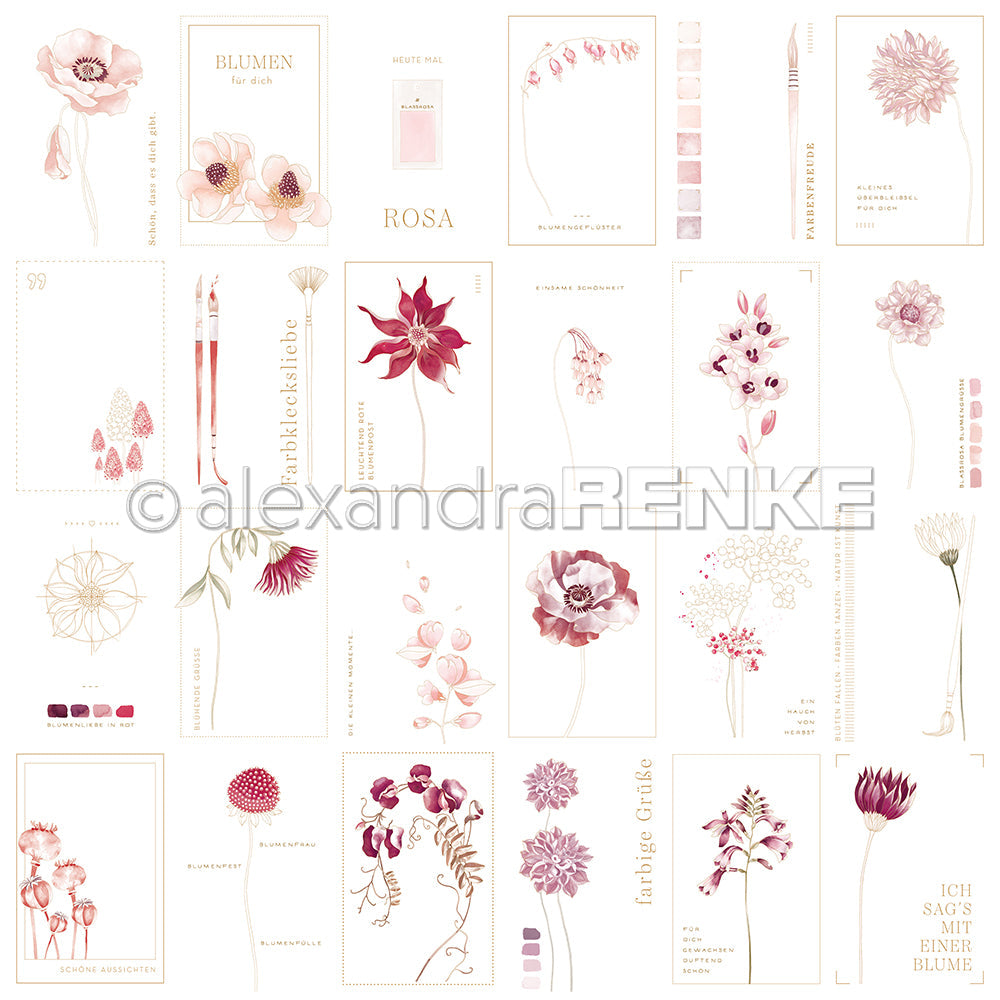 Design paper "Creative Blossom Splendor Card Sheet Berry Tone" P-AR-10.3850 - A.RENKE