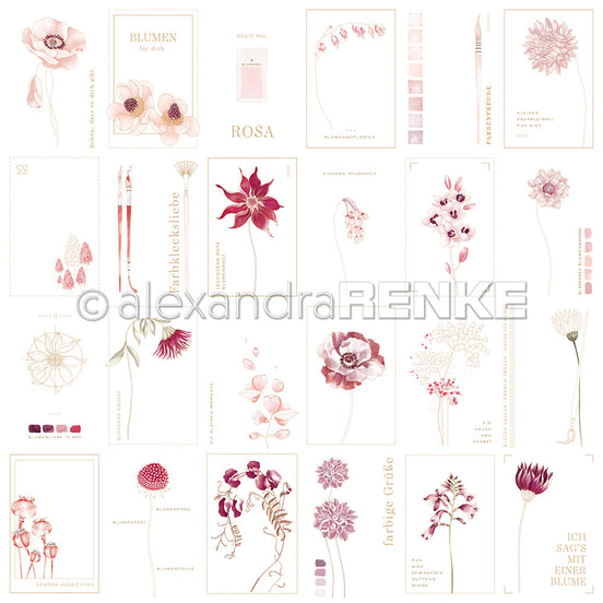 Design paper P-AR-10.3850 "Creative Blossom Splendor Card Sheet Berry Tone" - A.RENKE