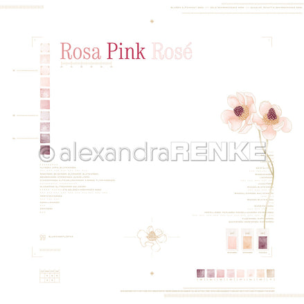 Design paper "Creative Floral Splendor Color Family Pink Typo" P-AR-10.3854 - A.RENKE