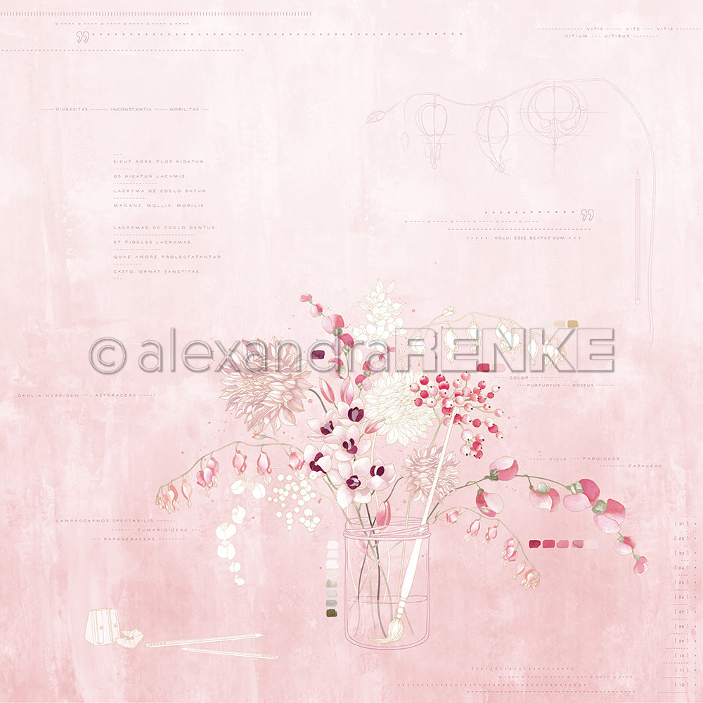 Design paper "Creative Blossoms Dahlia Bouquet" P-AR-10.3855 - A.RENKE