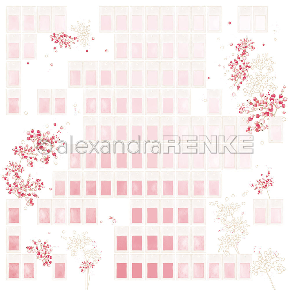 Design paper "Creative Blossom Splendor Color Cards Berry Branch" P-AR-10.3857 - A.RENKE
