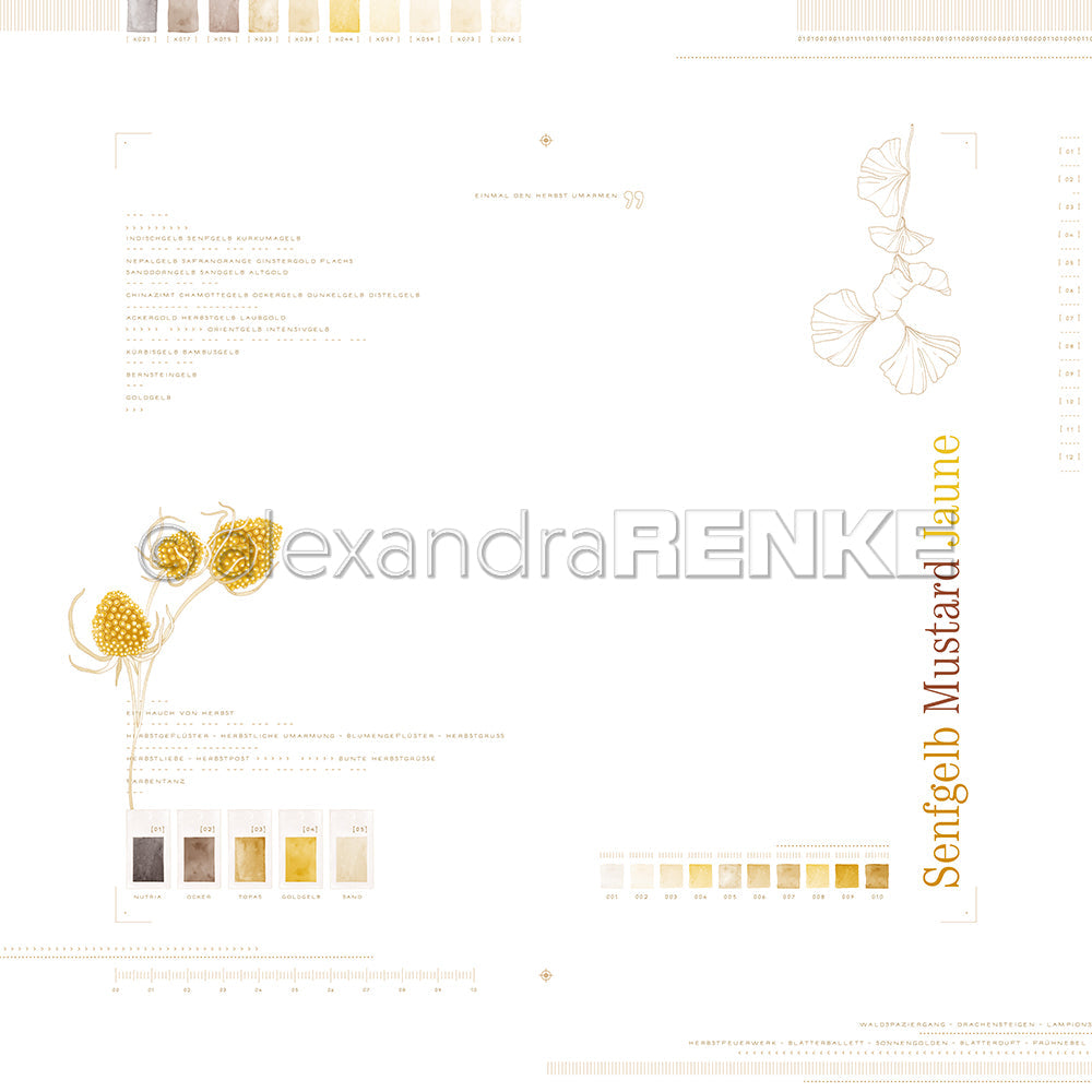 Design paper "Creative Floral Splendor Color Family Yellow Typo" P-AR-10.3863 - A.RENKE