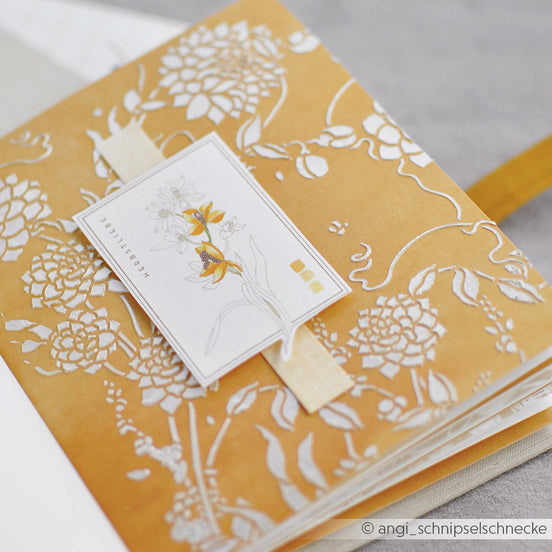 Design paper "Creative Blossom Splendor Card Sheet Yellow &amp; Ochre" P-AR-10.3864 - A.RENKE