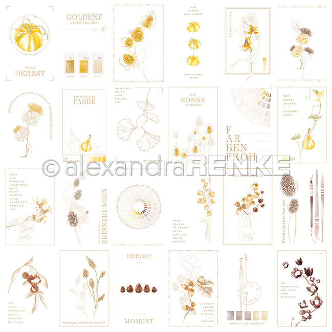 Design paper "Creative Blossom Splendor Card Sheet Yellow & Ochre" P-AR-10.3864 - A.RENKE