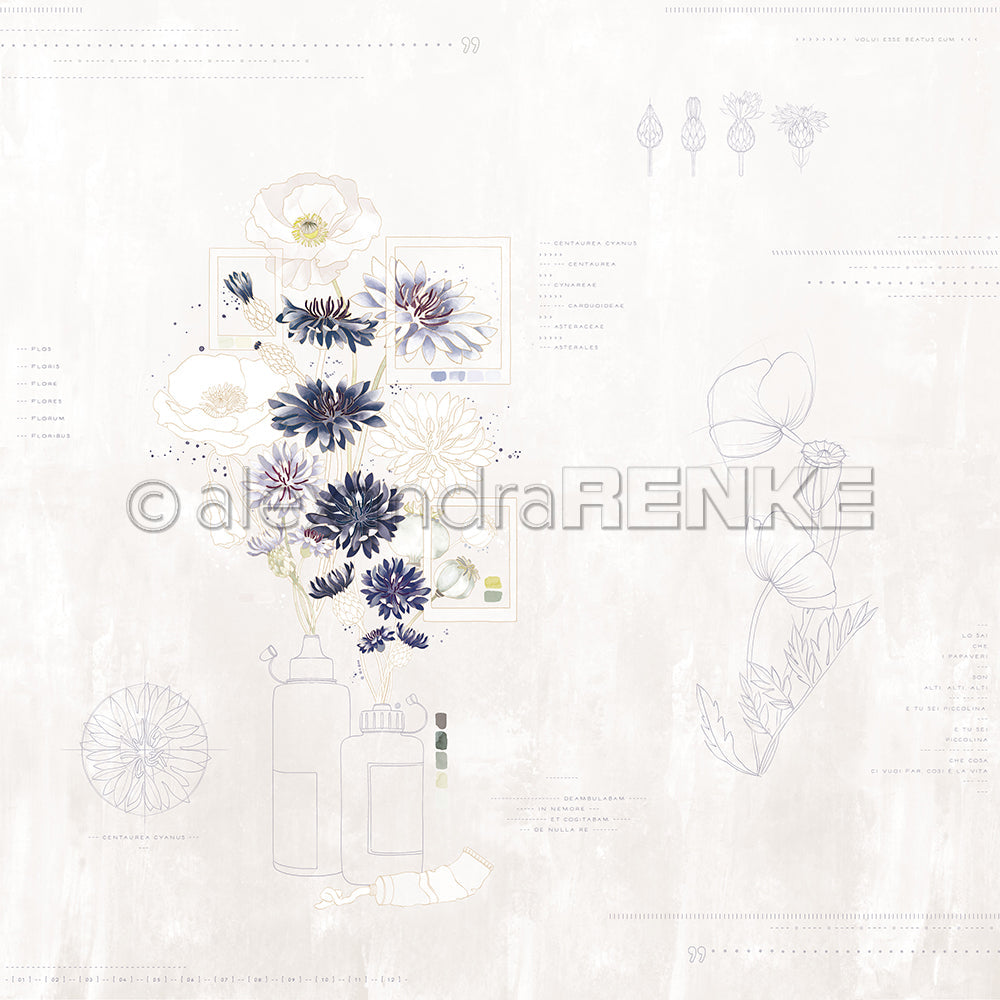 Design paper "Creative Blossom Splendor Cornflower Bouquet" P-AR-10.3865 - A.RENKE