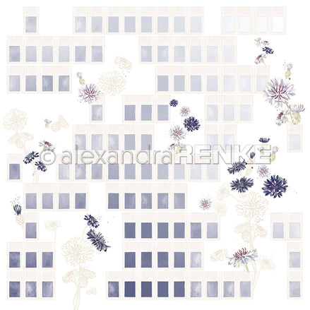 Design paper "Creative Blossom Splendor Color Cards Cornflower" P-AR-10.3867 - A.RENKE