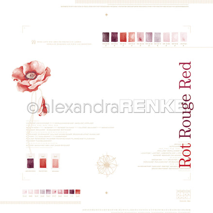 Design paper "Creative Floral Splendor Color Family Red Typo" P-AR-10.3872 - A.RENKE