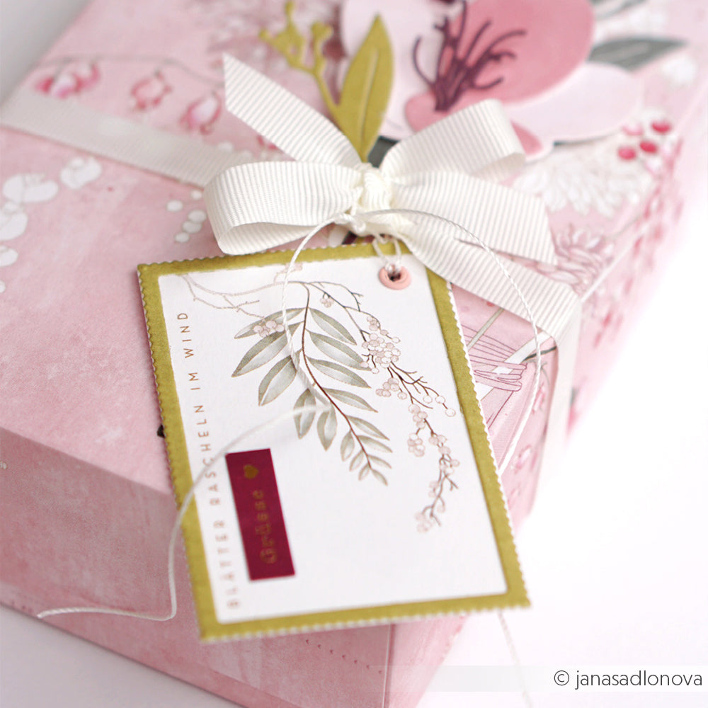 Design paper "Creative Blossom Splendor Card Sheet Petrol &amp; Green" P-AR-10.3879 - A.RENKE