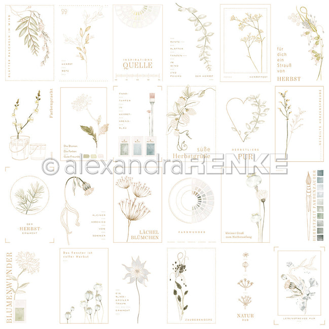 Design paper "Creative Blossom Splendor Card Sheet Petrol & Green" P-AR-10.3879 - A.RENKE