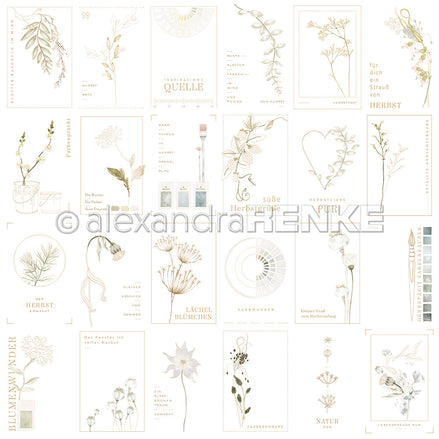Design paper "Creative Blossom Splendor Card Sheet Petrol & Green" P-AR-10.3879 - A.RENKE