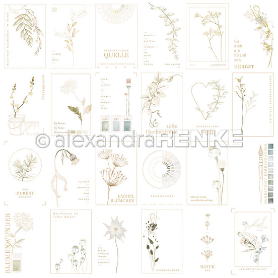 Design paper "Creative Blossom Splendor Card Sheet Petrol &amp; Green" P-AR-10.3879 - A.RENKE