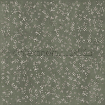 P-AR-10.3912 Design paper "Schneeflockenzauber Avocado"  - A.RENKE