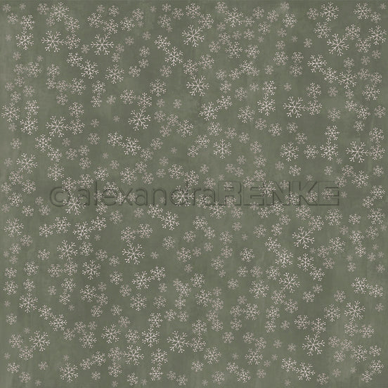 P-AR-10.3912 Design paper "Schneeflockenzauber Avocado"  - A.RENKE