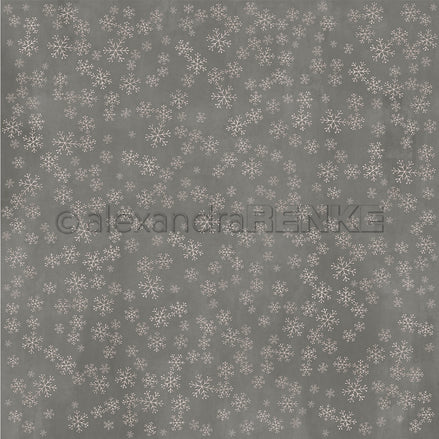 P-AR-10.3913 Design paper "Schneeflockenzauber Diamantgrau"  - A.RENKE