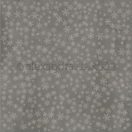P-AR-10.3913 Design paper "Schneeflockenzauber Diamantgrau"  - A.RENKE
