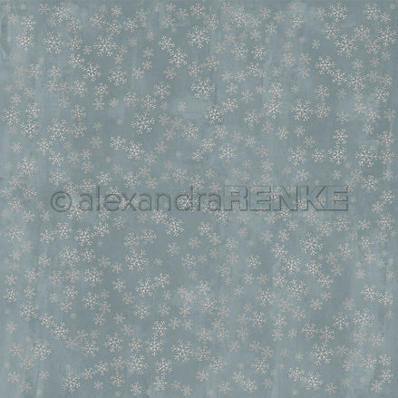 P-AR-10.3915 Design paper "Schneeflockenzauber Sturmpetrol"  - A.RENKE