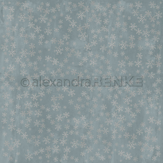 P-AR-10.3915 Design paper "Schneeflockenzauber Sturmpetrol"  - A.RENKE