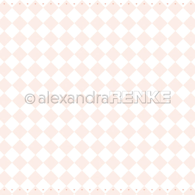 P-AR-10.4070 Design paper "'Large checkered baby pink light" - A.RENKE