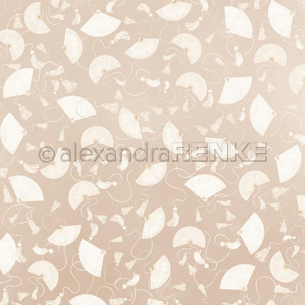 P-AR-10.4100 Design paper "Fächer auf Elegant-Beige" - A.RENKE