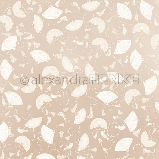 P-AR-10.4100 Design paper "Fächer auf Elegant-Beige" - A.RENKE