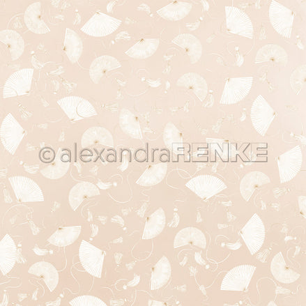 P-AR-10.4101 Design paper "Fächer auf Elegant-Beige hell" - A.RENKE