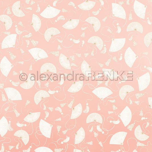 P-AR-10.4102 Design paper "Fächer auf Elegant-Rosa" - A.RENKE