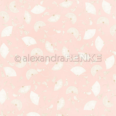 P-AR-10.4103 Design paper "Fächer auf Rosa" - A.RENKE