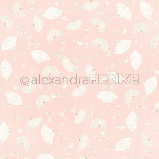 P-AR-10.4103 Design paper "Fächer auf Rosa" - A.RENKE